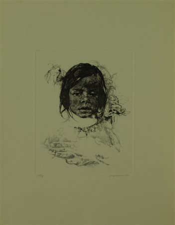 VESPIGNANI RENZO Roma 1924 Roma 2001 MARTA, 1974 ACQUAFORTE cm 64,5 x 49...