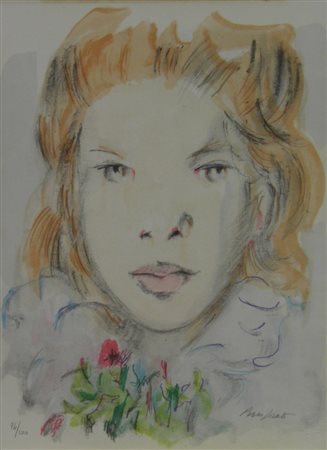 PURIFICATO PINO VOLTO, 1973 LITOGRAFIA cm 33 x 24 Firma in basso a destrs...