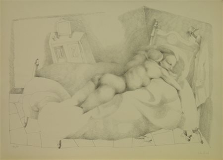 ATTARDI UGO Sori 1923 LIUBA, 1972 LITOGRAFIA cm 44,5 x 64 Firma in basso a...