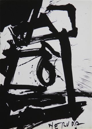 VEDOVA EMILIO VENEZIA 1919 VENEZIA 2006 NERUDA, 1973 SERIGRAFIA cm 50 x 70...