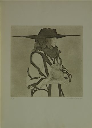 CARMASSI ARTURO LUCCA 1925 SENZA TITOLO INCISIONE cm 70 x 50 Firma in basso a...