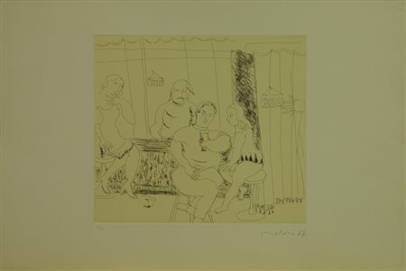 MELONI GINO VARESE 1905 LISSONE 1989 BAR, 1977 ACQUAFORTE cm 30,6 x 34,5...