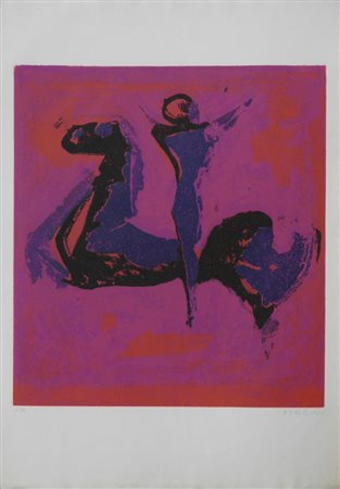 MARINI MARINO Pistoia 1901 Viareggio 1980 CAVALIERE II, 1972 ACQUATINTA cm...