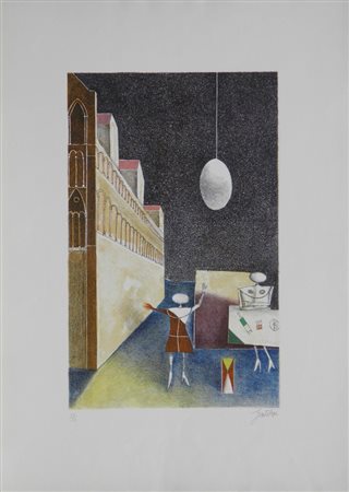 GENTILINI FRANCO FAENZA 1909 ROMA 1981 SENZA TITOLO LITOGRAFIA cm 70 x 50...