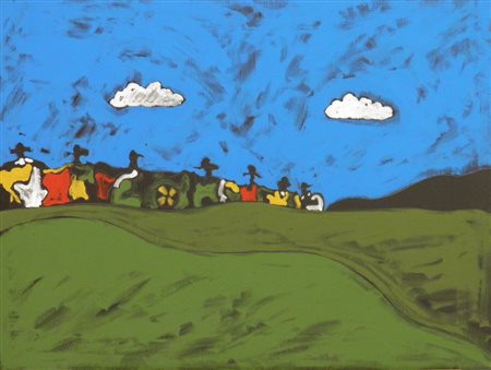 FESTA TANO ROMA 1938 ROMA 1988 SENZA TITOLO, 1986 ACRILICO SU TELA cm 60 x 80...