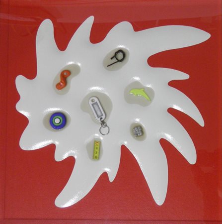 NUCARA RENZO CREMONA 1955 BANG 10, 2011 RESINE OGGETTI COLORE SERIGRAFICO...