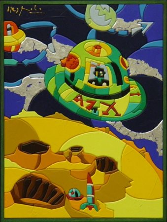 NESPOLO UGO MOSSO SANTA MARIA 1941 NEMURU NARI PUZZLE SU LEGNO cm 40 x 30...