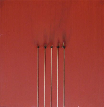 AUBERTIN BERNARD FRANCIA 1934 DESSIN DE FEU, 2010 FIAMMIFERI BRUCIATI SU TELA...