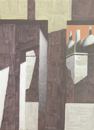 LOMBARDI ENRICO 1958 LE FABBRICHE VICINO AL MARE, 2008 ACRILICO SU CARTA cm...