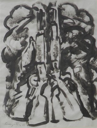 SCARPITTA SALVATORE 1919 2007 SENZA TITOLO, 1985 ACQUARELLO SU CARTA cm 56 x...