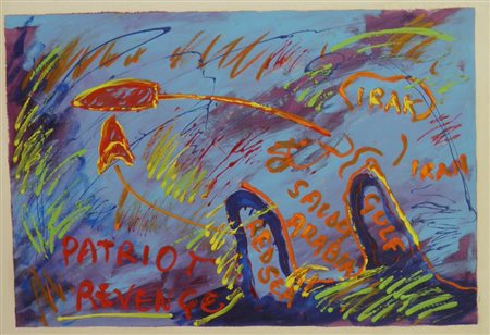 MANERA ENRICO ASMARA 1947 VENDETTA DEL PATRIOT, 1991 OLIO SU TELA cm 70 x 100...