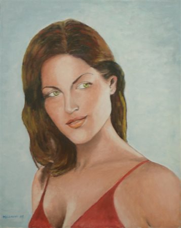 MAGNANI NELLO BUDRIO (BO) 1935 RITRATTO DI MODELLA, 2005 OLIO SU TELA cm 50 x...