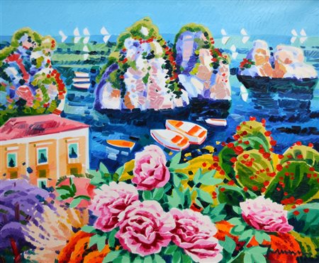 FACCINCANI ATHOS PESCHIERA 1951 LUCE E PEONIE VERSO I FARAGLIONI DI SCOPELLO,...