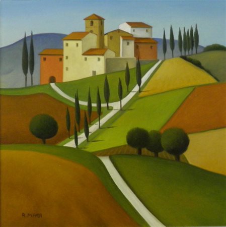 MASI ROBERTO FIRENZE 1940 VERSO CHIANCIANO, 2011 OLIO SU TELA cm 40 x 40...