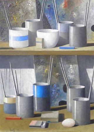 SCUFFI MARCELLO TIZZANA 1948 SENZA TITOLO, 2008 OLIO SU TELA cm 70 x 50 Firma...