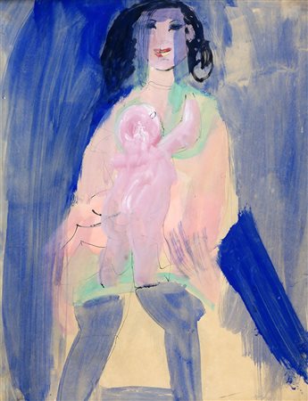 BRUNO CASSINARI 1912 - 1992 Senza titolo, Tecnica mista su carta, cm. 81 x...