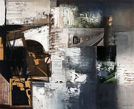 MARIO BIONDA 1913 - 1985 Composizione, 1965 Olio e collage di fogli di...