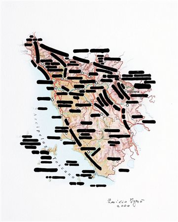 EMILIO ISGRO' 1937 Arcipelago toscano, 2000 Tecnica mista su carta, cm. 27 x...