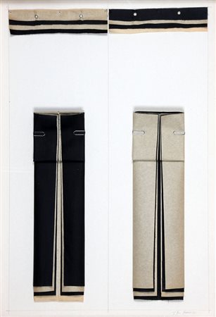 GIANNI GORI Piegamenti, 1977 Collage di carte e stoffe piegate su tavola, cm....