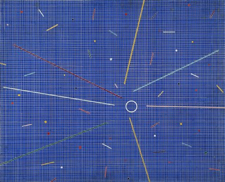 ANDREA BISANZIO 1918 - 1994 La città, 1953 Smalti e cementite su faesite, cm....