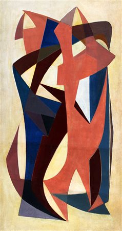 FILIPPO SCROPPO 1910 - 1993 Incontro, 1949 Olio su tela , cm. 150 x 80,...