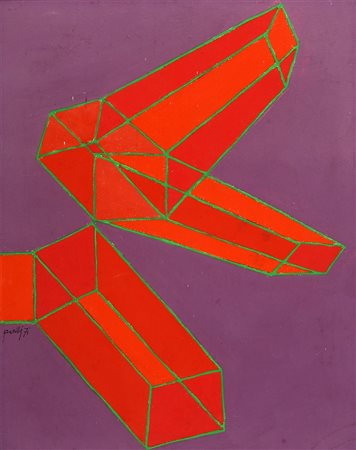 ACHILLE PERILLI 1927 Lo sguardo nel vuoto, 1971 Tecnica mista su tela, cm. 50...