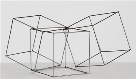 FRANCOIS MORELLET 1926 3 cubi intrecciati, 1977 Scultura in acciaio, cm. 16,5...