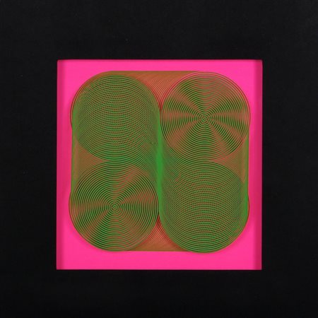 EDOARDO LANDI 1937 Rilievo ottico dinamico, 1971 Assemblaggio, plexiglass...