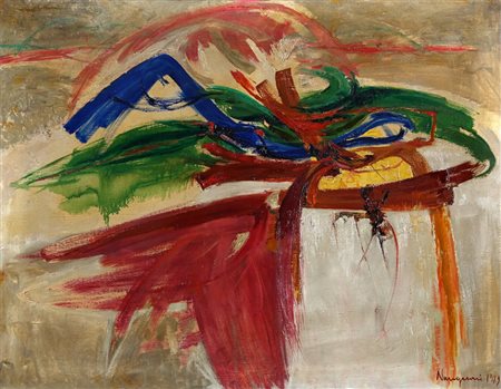 CARLO NANGERONI 1922 Senza titolo, 1959 Olio su tela, cm. 89 x 116 Firmato e...