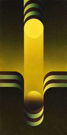 JULIO LE PARC 1928 Modulation 808, 1986 Acrilico su tela, cm. 70 x 35 Firmato...