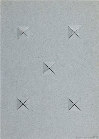DADAMAINO 1930 - 2004 Rilievo, 1964, Estroflessioni su carta, cm. 33 x 24,...