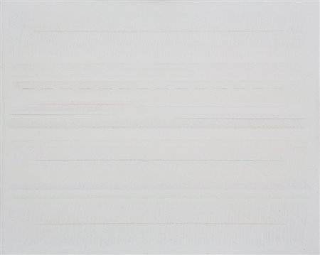 RICCARDO GUARNERI 1933 Due strisce con intervalli, 1975 Tecnica mista su...