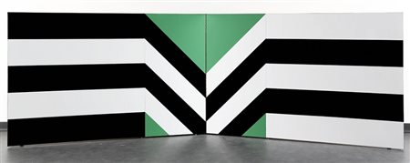 ROCCO BORELLA 1920 - 1994 Guardrail, verde bianco nero, 1970 Tecnica mista...