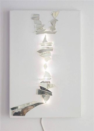 Giorgia Zanuso Finale Ligure Bilancia Tecnica mista e led su tela 48x35...