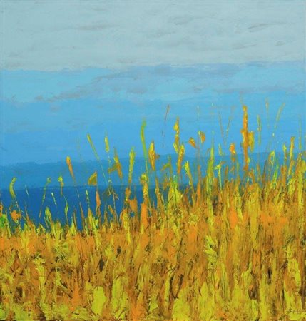 Silvio Sangiorgi Sezze 1977 Granaglia 2013 Encausto su tavola 66x63...