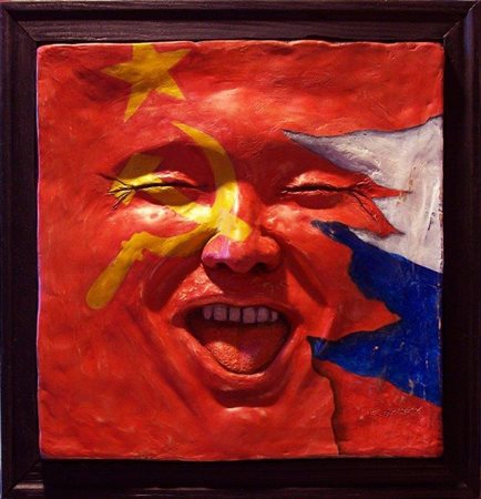 Nunzio Capece Picerno 1954 Perestroika 2015 Acrilico su rilievo in terracotta...