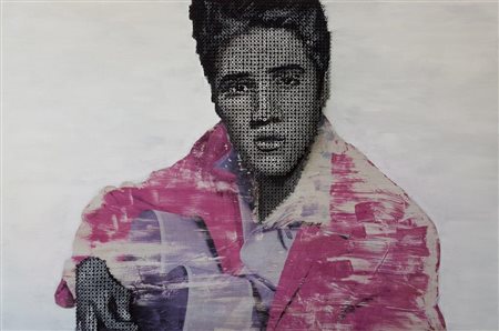 Drill Monkeys Borgomanero 1983 Elvis Presley 3D 2015 Acrilico su viti 81x122...