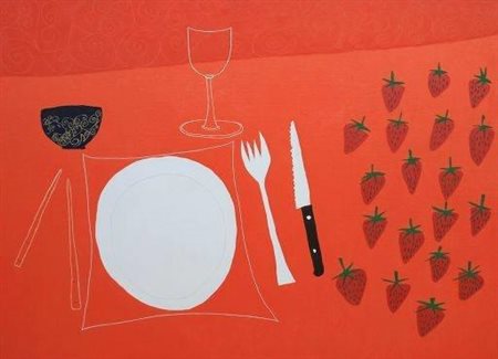 Giorgio Maggiorelli Milano 1972 Solo Arancione 2004 Olio su tela 50x70...