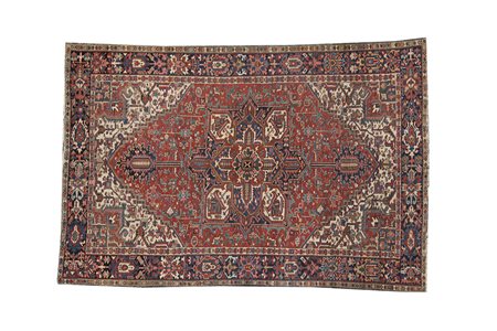 Tappeto Heriz a decorazione geometrica con disegno a medaglione su fondo...