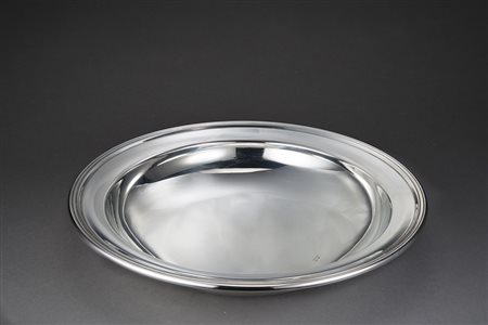 Alzata in argento a corpo liscio, titolo '800 . Argentiere Faraone Milano...