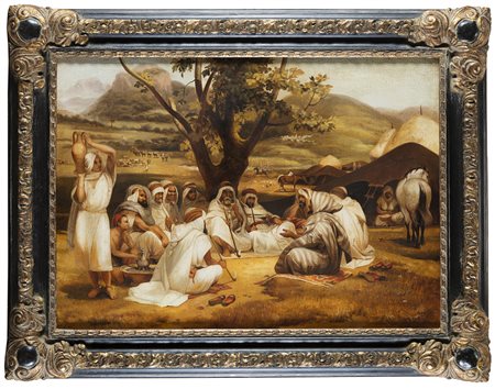 Ughi, 1995 da Vernet " L'arabe diseur de contes"olio su tela (cm 50x70) In...