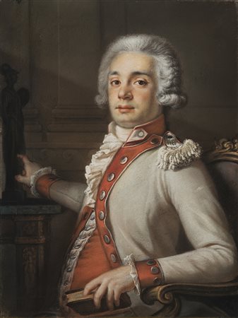 Maestro della fine del sec. XVIII "Ritratto di illuminista" pastelli colorati...