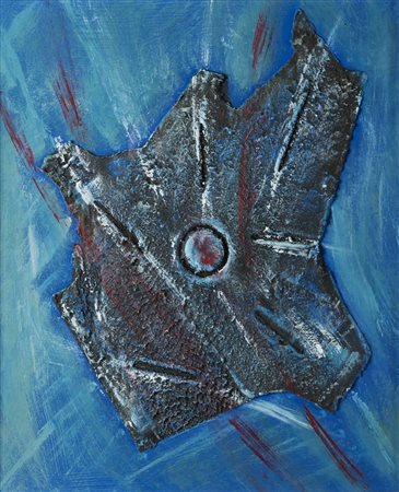 Gaspar "L'isola che non c'è" tecnica mista su compensato (cm 25x30) firmato e...