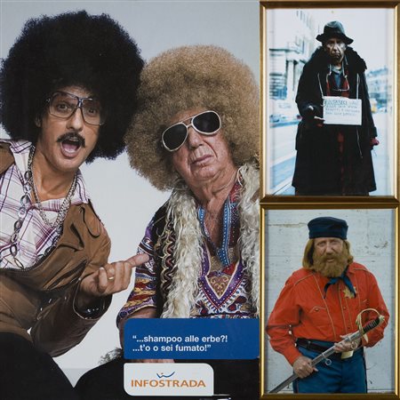 Lotto composto da: una locandina pubblicitaria con Mike e Fiorello Hippy, una...