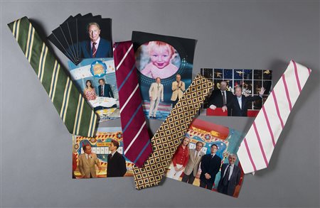 Lotto di quattro cravatte Bardelli Milano a righe di diversi decori e colori...