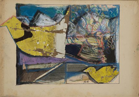 Luciano Preti "Pontremoli" tecnica mista su carta (cm 35x50) firmato , datato...