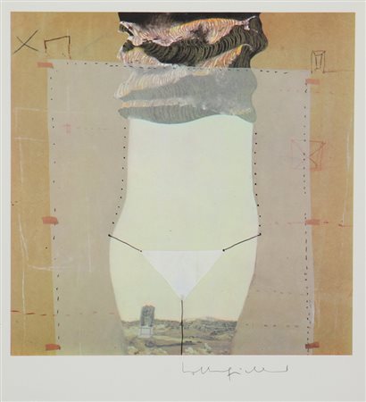 Luther Fischer, Senza titolo, litografia su carta, cm. 30x24, firmata in...