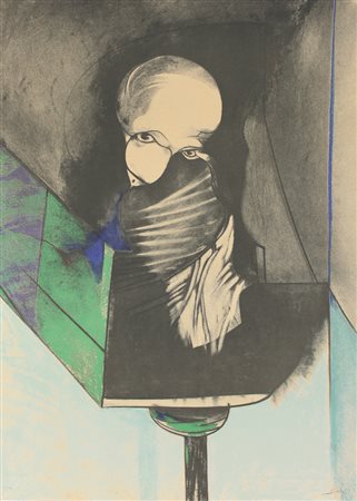 Gianni Dova, Senza titolo, serigrafia su carta Fabriano, cm. 93x68,5, es....