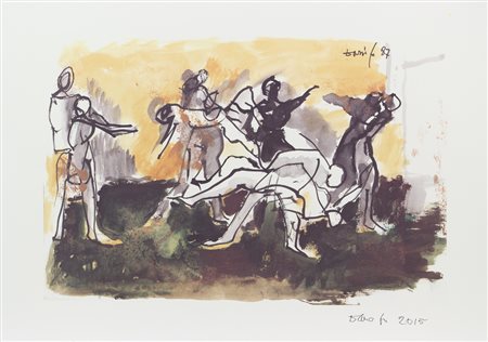 Dario Fo, Senza titolo, 1987, stampa su carta, cm. 48x68, es. senza tiratura,...