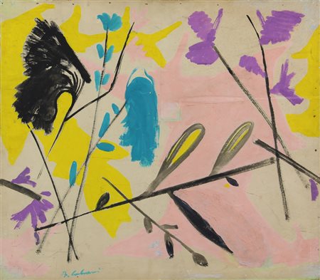 Bruno Calvani, Senza titolo, tecnica mista su carta applicata su tavola, cm....